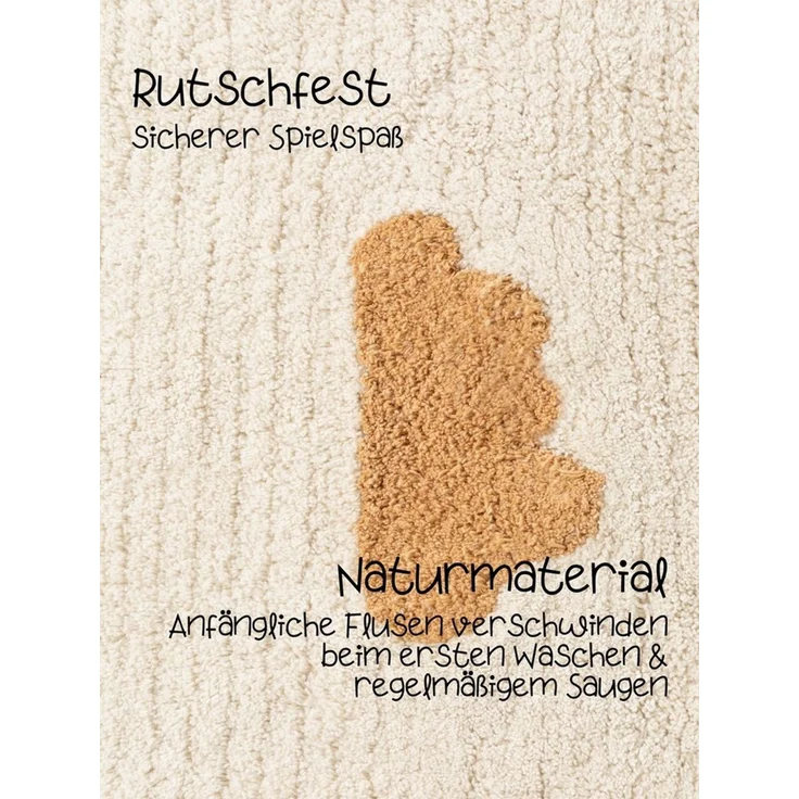 Hanse Home Kinderteppich Willy - Pflegeleichter Teppich Junge Mädchen, rutschfest&Waschbarer Formteppich Wolke Regenbogen, Kinderzimmer Weicher Spielteppich, Unterlage - Creme Multifarben, 140x200 cm – Bild 4