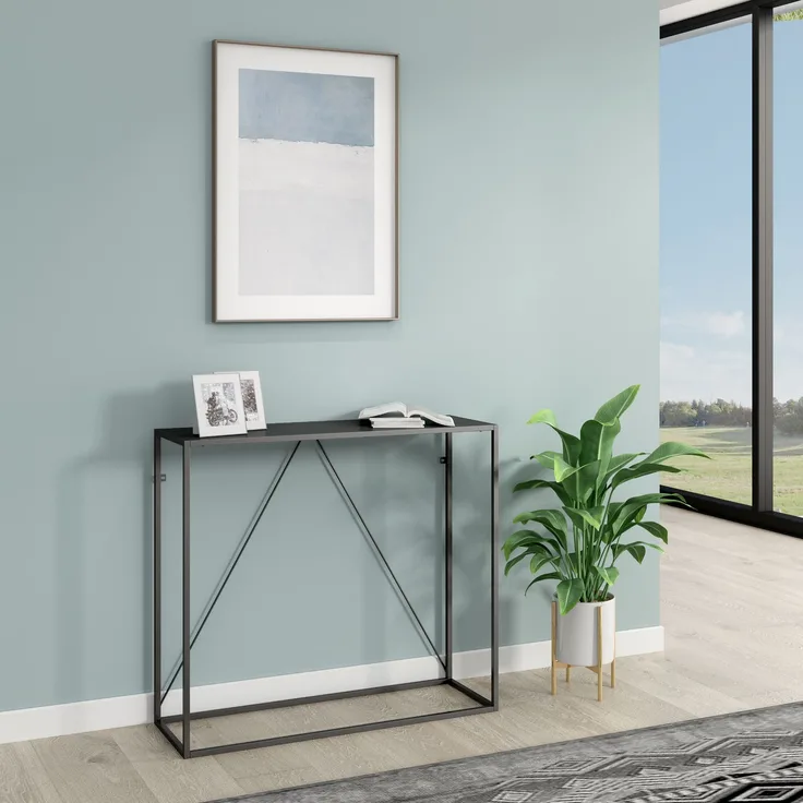 Konsolentisch Austevoll 90x30x80cm Schwarz [en. casa]