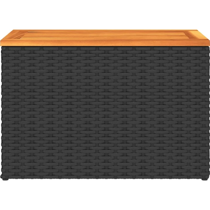 2 pcs Gartentische, Beistelltische Schwarz 55x34x37cm Poly Rattan Holz – Bild 7