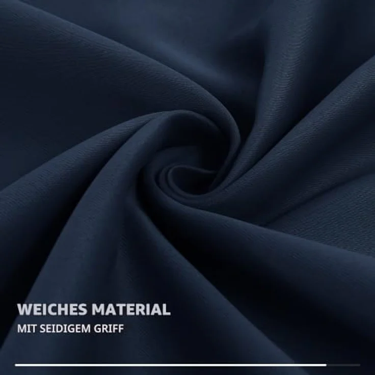 Deconovo Verdunkelnde Gardinen mit Ösen Blickdicht Türvorhang Dunkelblau | 1 Stück, H242 x B254 cm, Hitzeschutz Gardine, Blackout Curtain, Sichtschutz, Thermovorhang für Schlafzimmer und Wohnzimmer – Bild 6