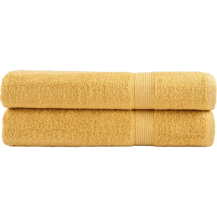 vidaXL Premium Handtücher SOLUND 2 Stk. Gold 100x200 cm 600 g/m² 137293 – Bild 1