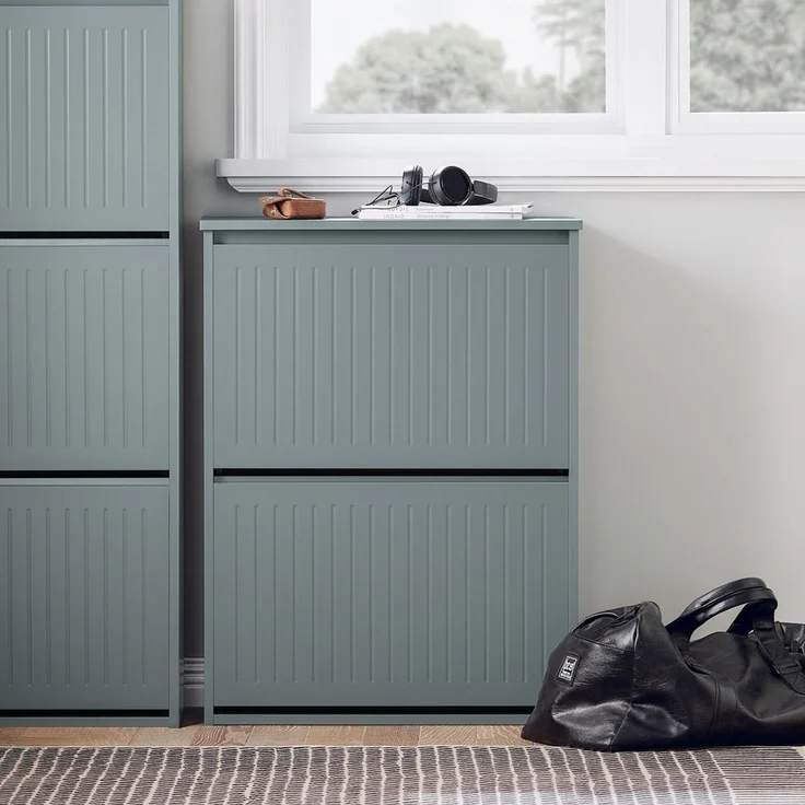 SoBuy FSR165-K-HG Schuhschrank, MDF, Lackiert, Grau, 60 x 120 x 25 cm – Bild 9
