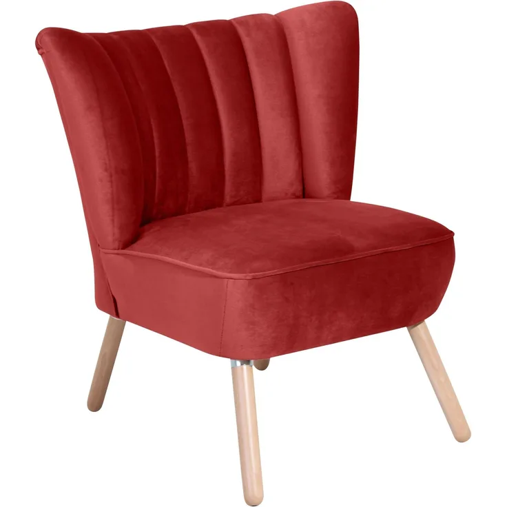 Sessel Kadisha Bezug Samtvelours Buche natur / ziegel 21103
