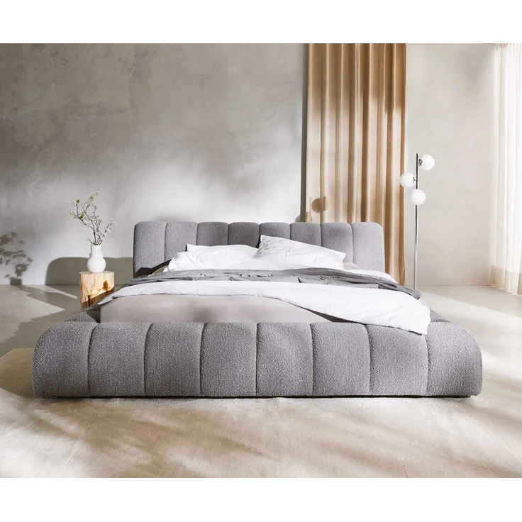 Polsterbettgestell Cutio 180x200 cm Bouclé Silbergrau – Bild 4