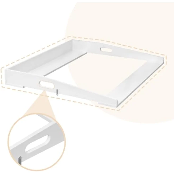 WOLTU Wickelaufsatz universal, Wickeltischaufsatz für Kommode mit Tiefe 47-51cm und Breite ab 80 cm, Wickeltischaufsatz, mit Seitenwänden, 80 x 10 x 75 cm, Weiß – Bild 8