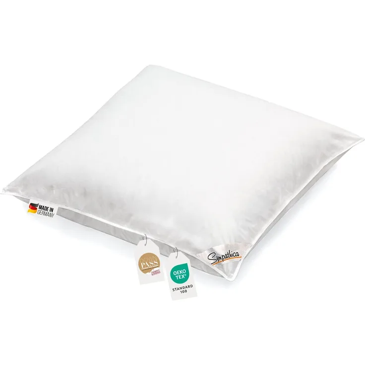 Kopfkissen Kissen 1100g neue weiße Federn Klasse 1 Daunenpass 80x80