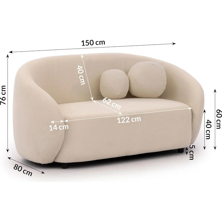 S-Style Möbel Polstergarnitur 3+2+1 Roundi, Bouclé, Luxus & Moderne Kollektion – Bild 7