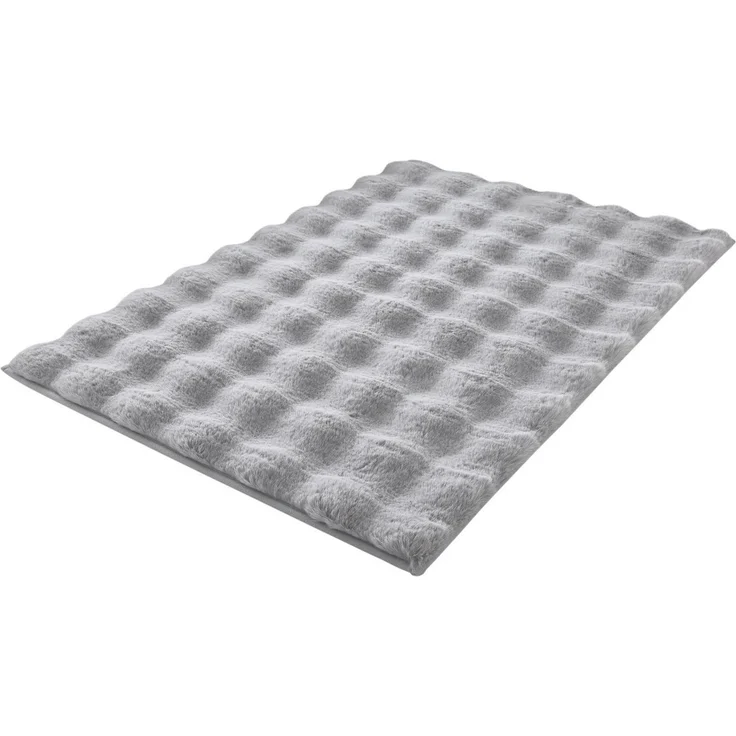 Kleine Wolke Badematte Cloud, Höhe 28 mm, rutschhemmend beschichtet, fußbodenheizungsgeeignet, Polyester, rechteckig, Badteppich, Uni Farben, Hoch-Tief Effekt, besonders weich – Bild 1