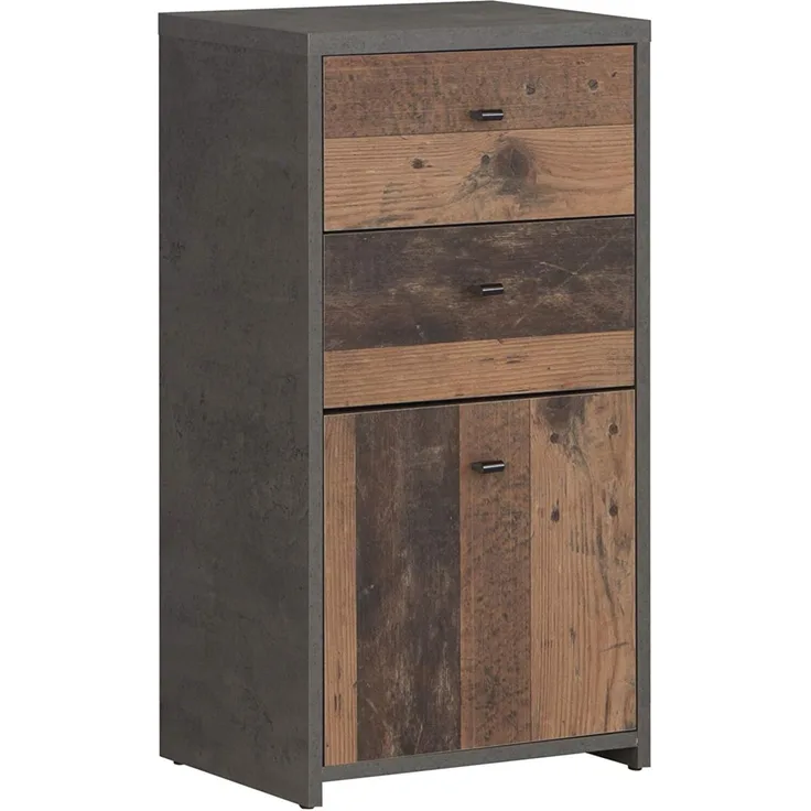 FORTE Best Chest Kommode, Holzwerkstoff, Grau/Braun, 40,3 x 77,3 x 29,6 cm