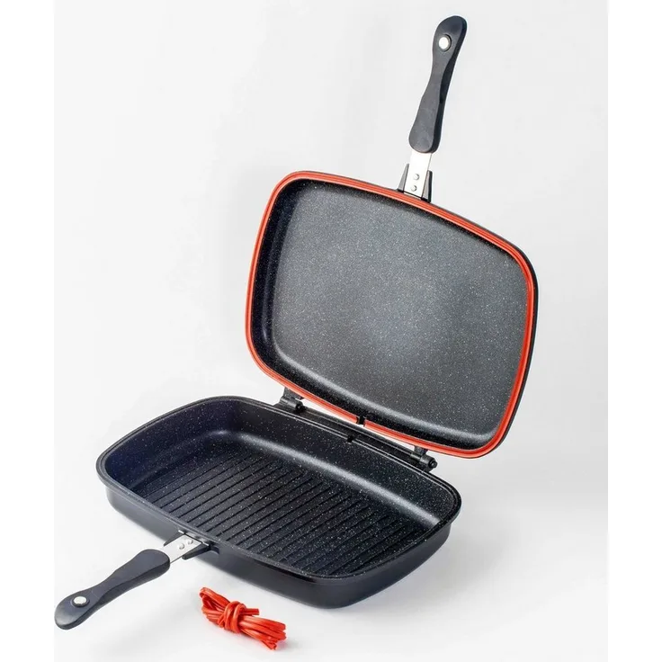 Doppelpfanne Wendepfanne Grillpfanne Pfanne 32cm Cheffinger CF-DG32