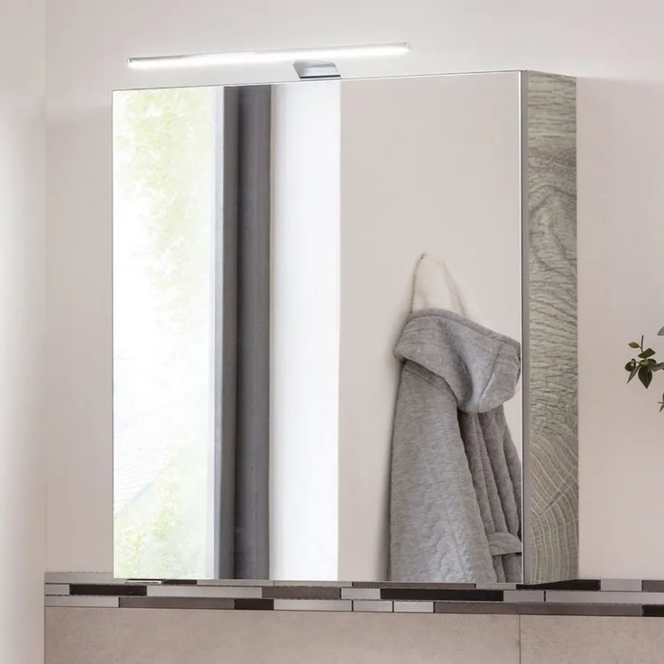 Fackelmann SBC STANFORD Gäste-WC Spiegelschrank 50 cm, Braun hell, links