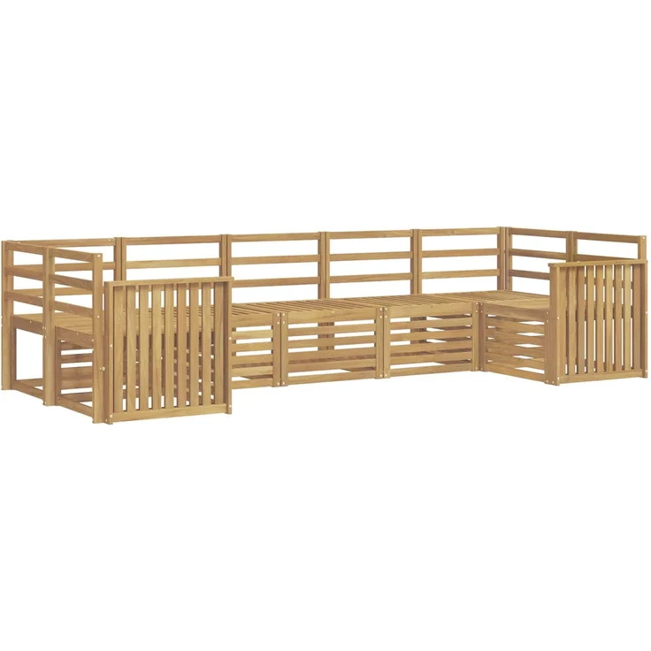 vidaXL Outdoor-Sofagarnitur 7 stk. 7-Sitzer Weiß Massivholz Akazie 3392429 – Bild 2