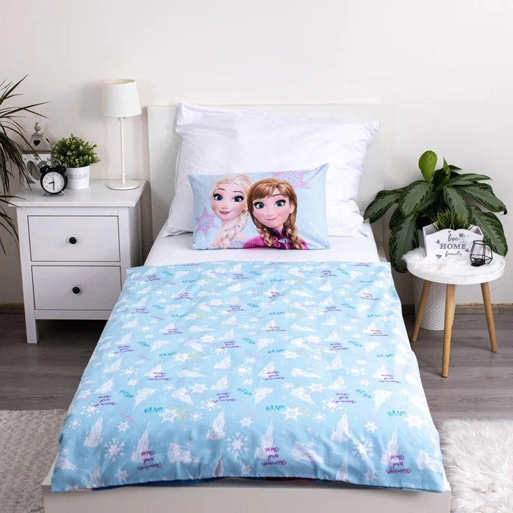 Disney Frozen Bettwäsche-Set für Kinderbett 100x135 cm + 40x60 cm aus 100% Baumwolle mit Reißverschluss – Bild 3