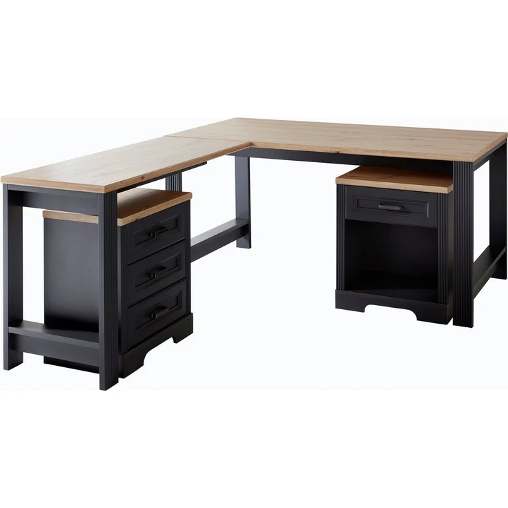 Winkel passend zum Schreibtisch JASMIN Graphit Artisan Eiche