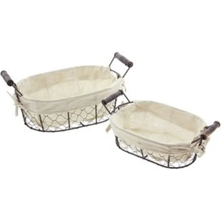 Füllkorb Metall 2er Set Aufbewahrungskorb Schale Obstkorb Tischdeko Korb – Bild 6