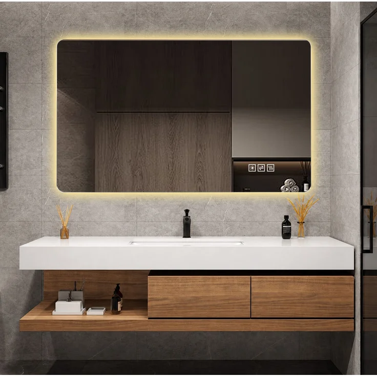 LED-Badezimmerspiegel 60x100 cm, dimmbar mit Anti-Beschlag, Silber – Bild 5