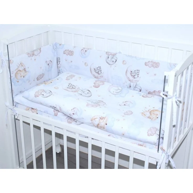 Primawela Beistellbett Baby Bettwäsche für Beistellbett mit Nestchen Spannbettlaken 6 teilig – Bild 2