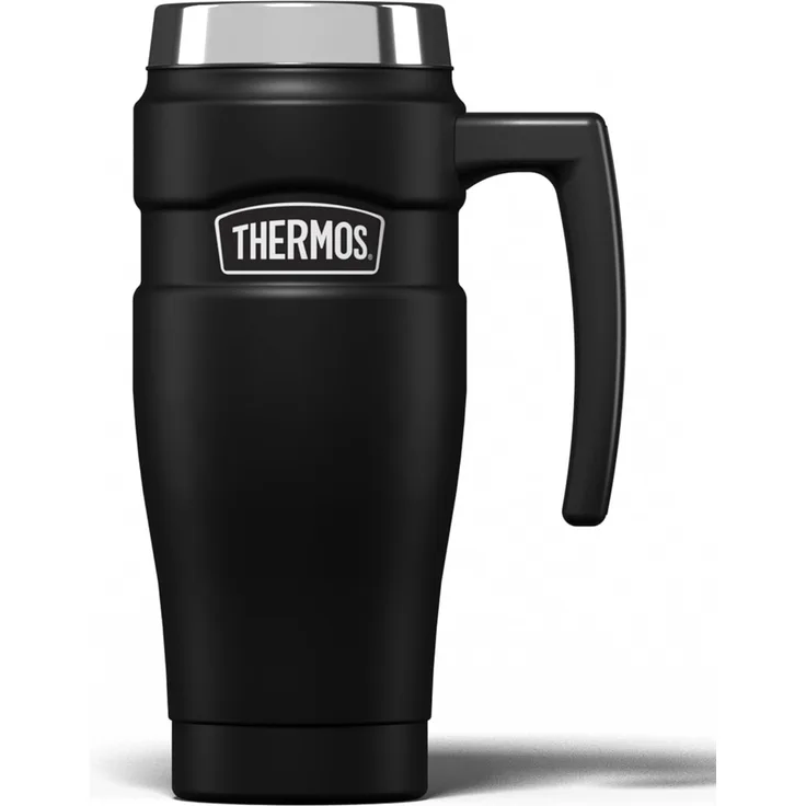 Thermos wasserdicht Thermosbecher mit Griff 0 47l - mattschwarz
