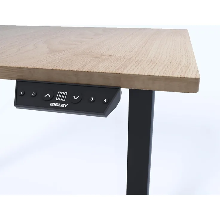Bisley Home Tisch, Metall, Gestell 333 schwarz Platte 018 Kendal Eiche, Medium