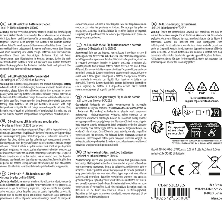 Idena LED Teelichter Warmweiß, 24 Stück | elektrische Kerzen mit flackerndem Licht, inkl. Batterien, für Innen, Basteln, Party, Weihnachtsdeko, Hochzeit, 50023 – Bild 2