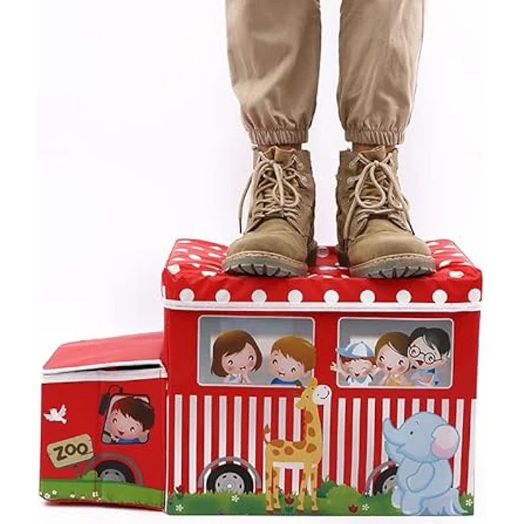 RHP Spielzeugtruhe RHP Sitzbox Kinder, Staubox m. Deckel, Spielzeug, faltbar, Jungen & – Bild 7