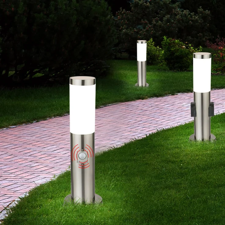 3er Set LED Edelstahl Stehleuchten für den Außenbereich – Bild 3