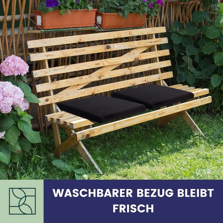 DYNMC you Sitzkissen Stuhlkissen 40x40 - Eckig Set Mittelhart, Sitzkissen Bank Memory Schaumstoff - Sitzpolster Stuhl – Bild 8