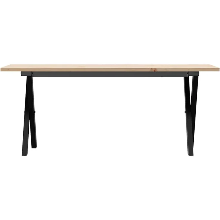 Couchtisch Sofatisch, X-Gestell 110x40x45 cm Massivholz Kiefer & Stahl d441e – Bild 4