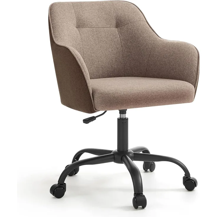 SONGMICS Homeoffice Stuhl, Drehstuhl, Schreibtischstuhl, höhenverstellbar, bis 110 kg belastbar, atmungsaktiver Stoff, für Arbeitszimmer, Schlafzimmer, braun OBG019K01