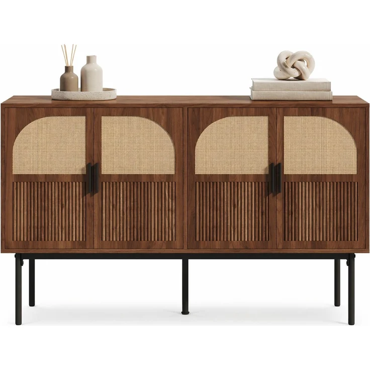 DESVIAE Sideboard mit 4 Türen 140x80x40 cm MDF Natur – Bild 7