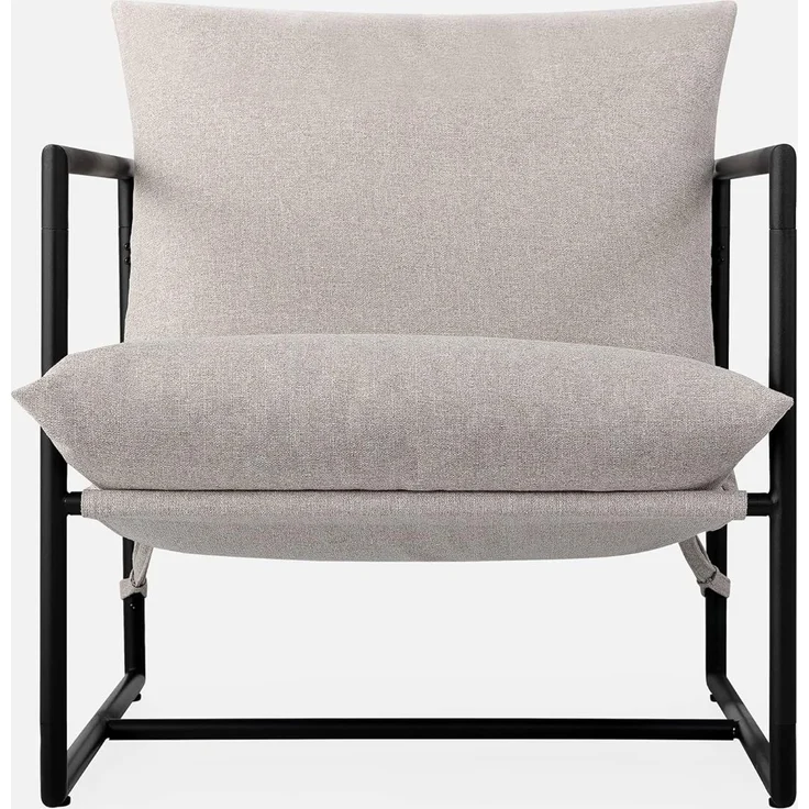 Zinus Aidan Extragroß Sling Akzent-Sessel 78 x 69 x 78 - Sessel mit Metallrahmen und Polsterung aus zerkleinertem Schaumstoff - Hellbeige – Bild 8