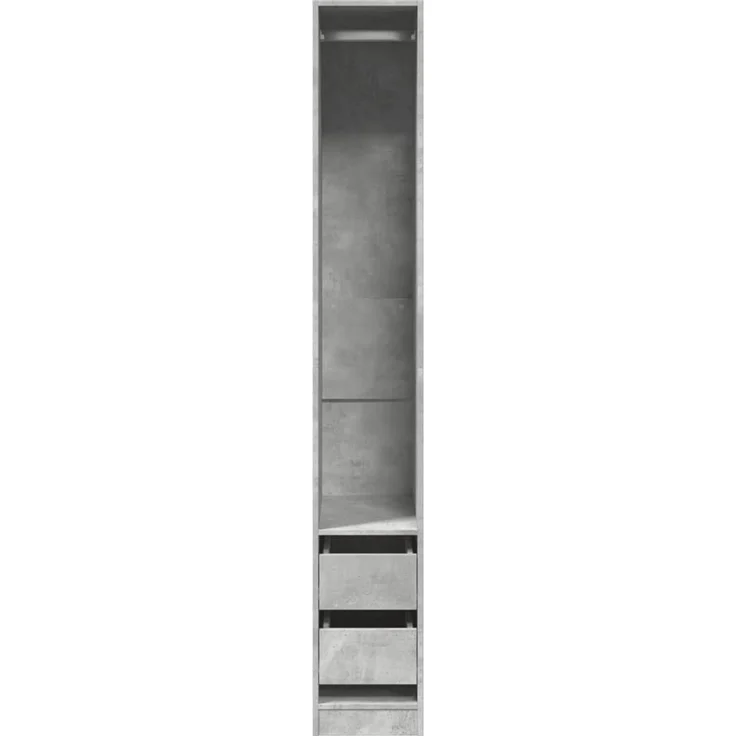 vidaXL Kleiderschrank Betongrau 30x50x200 cm Holzwerkstoff 3307741 – Bild 4