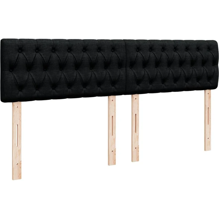 vidaXL Boxspringbett mit Matratze Schwarz 200x200 cm Stoff 3286004 – Bild 8