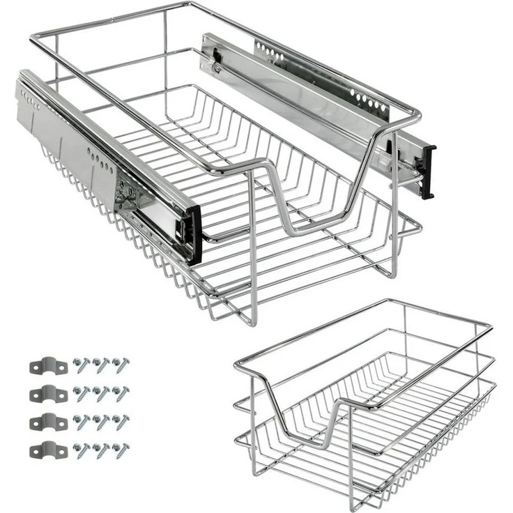 Arebos Innenschublade Teleskopschublade, Küchenschublade (Teleskopeschublade 30 cm), Maße inkl. Schienen: ca. 27 x 44 x 14 cm – Bild 2