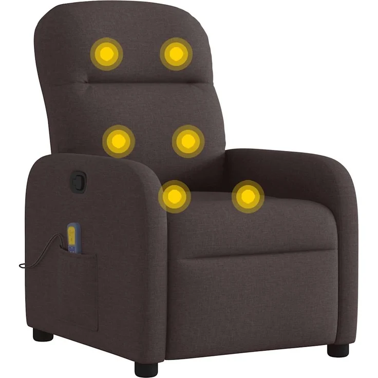 vidaXL Massagesessel Dunkelbraun Stoff 4015537 – Bild 5