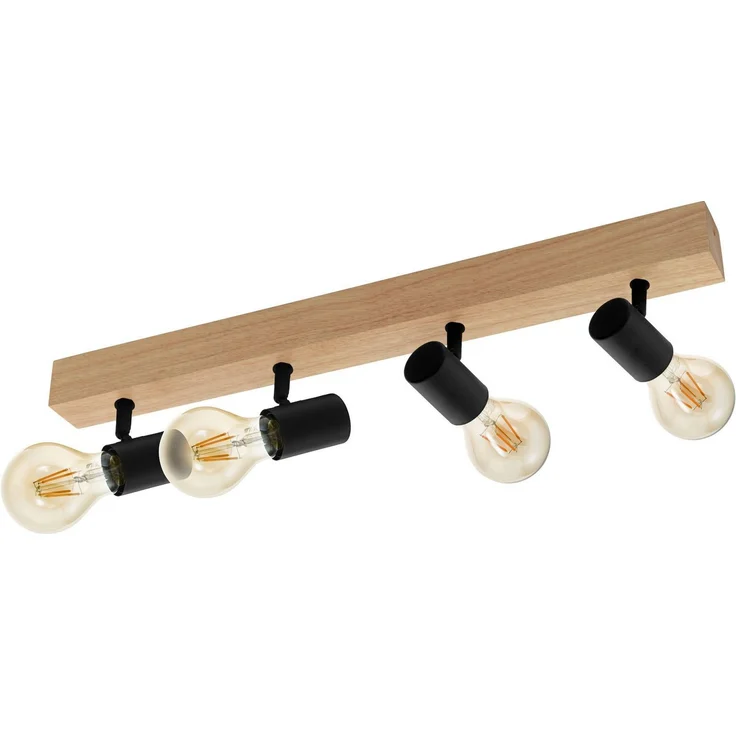 EGLO LED Deckenspot Townshend 3, Leuchtmittel exklusive, Spot - L63 x B5 cm - braun, schwarz - 4X60W exkl. – Bild 5