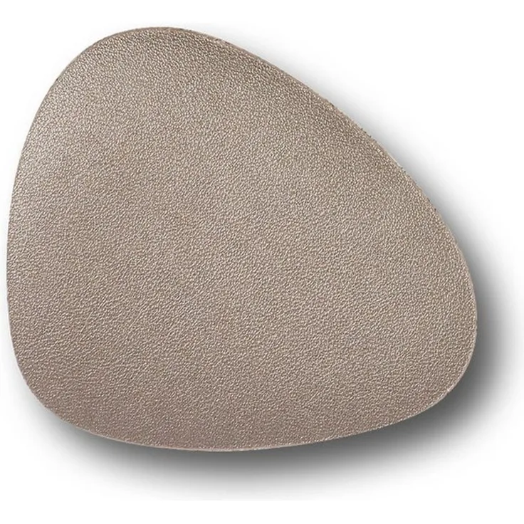 Basera® Glasuntersetzer 6er-Glasuntersetzer-Set Kunstleder gebogen, 6-tlg, metallic taupe, 12x10 cm