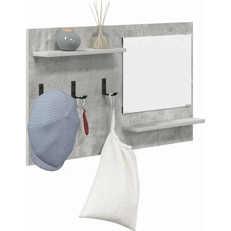 vidaXL Wandmontierter nachttisch mit Regal Beton Grau 90 x 10 x 50 cm 874518 – Bild 3