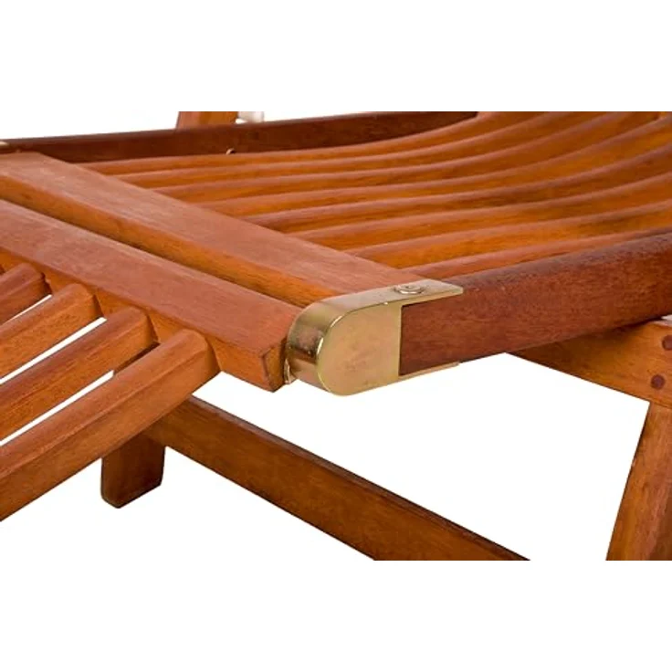 DELUKE Deckchair NINA, mehrfach verstellbar aus Eukalyptus Holz, ideal für Garten und Terrasse, geölt – Bild 2