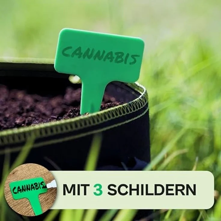 Praknu Pflanzkübel Pflanzsack 15L - 3 STK aus Vliesstoff mit 3 Schilder zum Beschriften (3er Set, 3 St), mit Griff - Für Gemüse, Pflanzen & Blumen - Stofftöpfe - Grow Töpfe – Bild 3