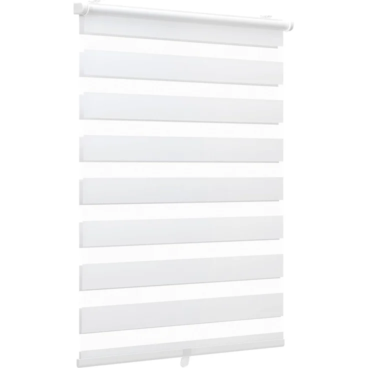 Sekey Doppelrollo Schnurlos Klemmfix ohne Bohren Sichtschutz Weiß 50x150 cm – Bild 1
