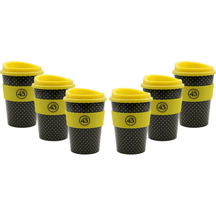 Licor 43 Kaffeebecher - 6er Set Trinkbecher Coffee to go mit Deckel Likör Liquor 43er – Bild 1