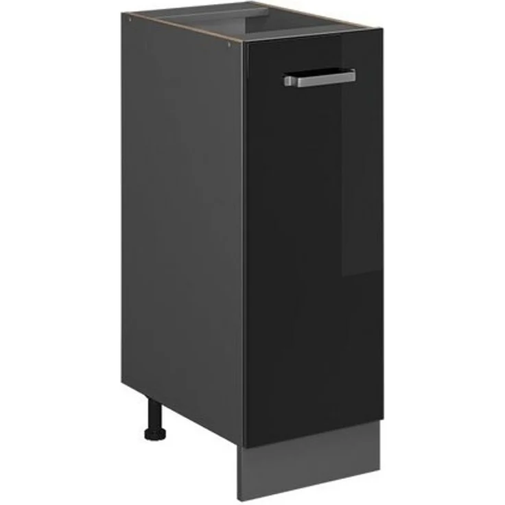 Apothekerschrank R-Line Schwarz Hochglanz 30 cm ohne Arbeitsplatte Vicco – Bild 4