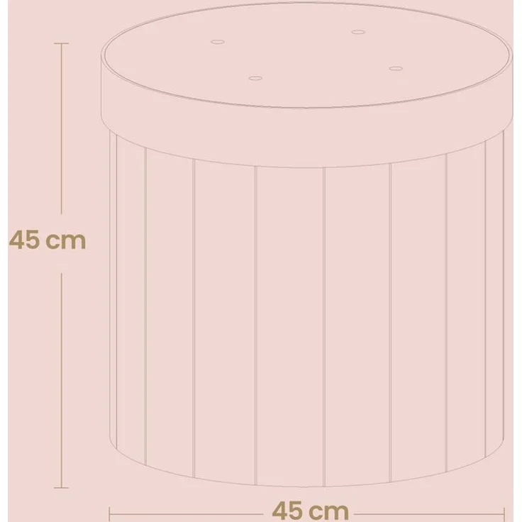 SONGMICS MAZIE Kollektion – Sitzhocker rund, Fußhocker mit Stauraum, faltbarer Hocker mit abnehmbarem Deckel, einfache Montage, Fleece, Wohnheim, Schlafzimmer, Wohnzimmer, pastellrosa – Bild 3