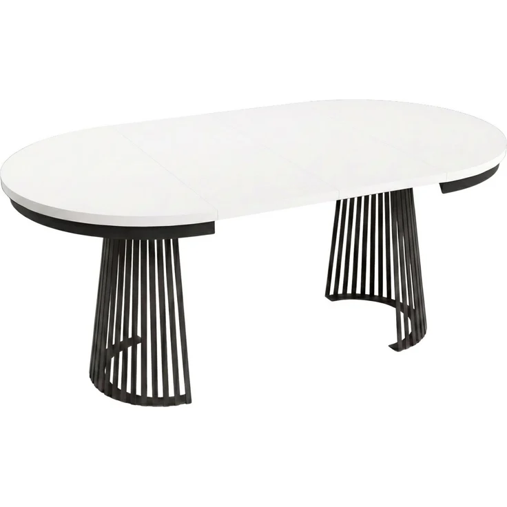Beautysofa Esstisch Lumi im Loft-Stil, ausziehbar Ø 100–180 cm (hitze- und verfärbung beständig, Metallbeinen), verschiedene Farben – Bild 4