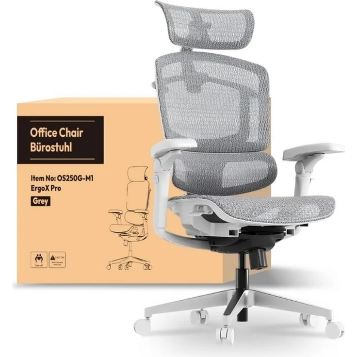 FLEXISPOT Bürostuhl ErgoX, Schreibtischstuhl Premium Ergonomischer (mit 7D-Armlehnen, 5D-Lendenstütze, 4D-Kopfstütze), Netzsitz Schreibtischstuhl, 250 kg Belastbarkeit – Bild 4