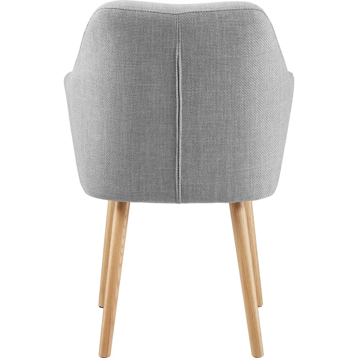 SalesFever Armlehnstuhl aus Strukturstoff – Massivholz-Eichenbeine, skandinavisches Design – Bild 4
