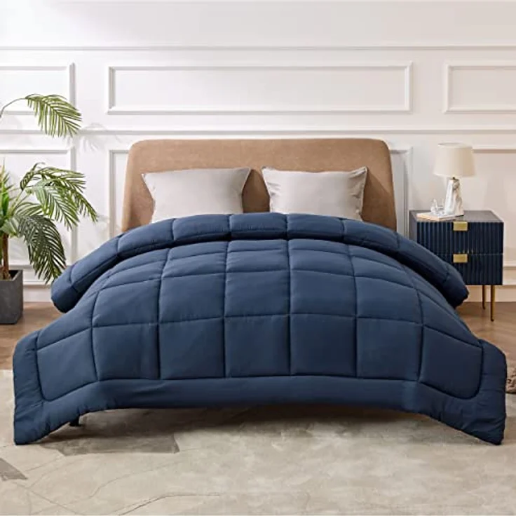 BEDSURE Bettdecke 200x200 Winterdecke 450gsm - Warm Winterdecke 200x200 cm für Winter, Waschbar Dicke Winterbettdecke, Marineblau – Bild 9