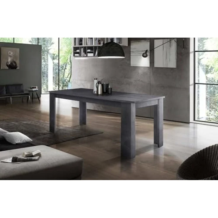 Dmora - Ausziehbarer Tisch Natan, Ausziehbare Konsole für bis zu 12 Sitzplätze, Ausziehbare Konsole 100 % Made in Italy, 160/210 x 90 x 75 cm, Schiefer – Bild 4