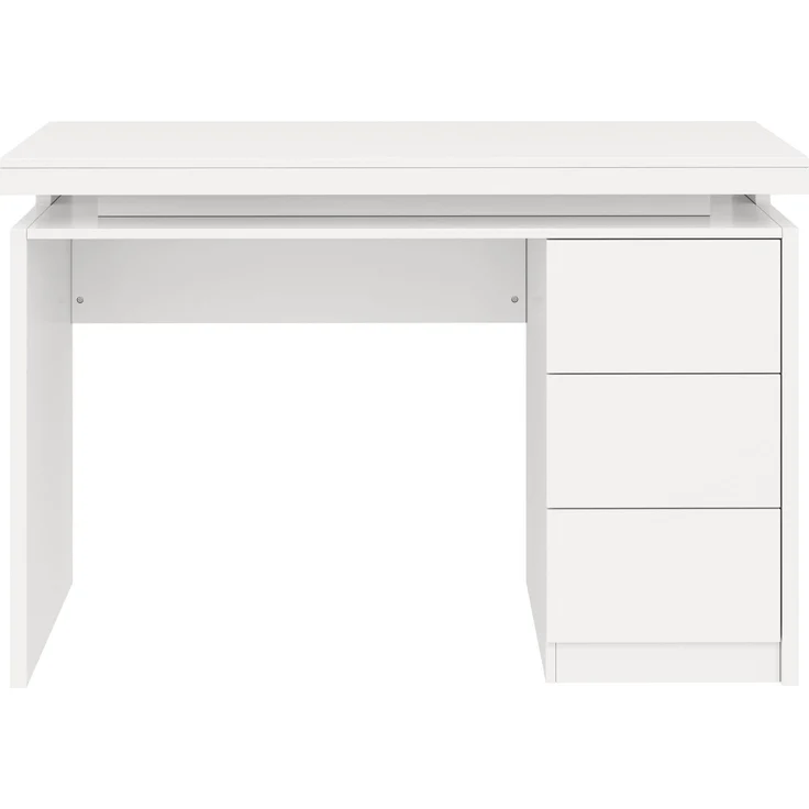 Schreibtisch mit LED-Beleuchtung und 3 Schubladen, 120x50x78,5 cm, Weiß – Bild 6